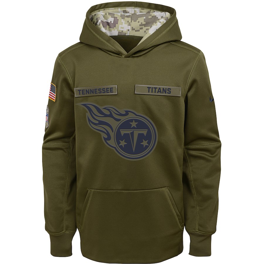 Tennessee Titans Nike Youth Salute to Service Pullover Performance Hoodie Green->youth nfl jersey->Youth Jersey